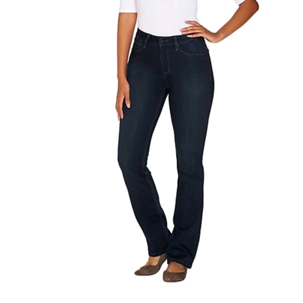 Laurie Felt Regular Silky Denim Baby Bell Jeans w/ Fly Dark Wash Sz Small Petite